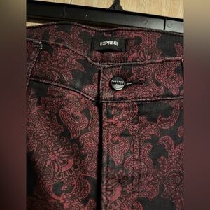 Express 12S Baroque Print Mid rise Skinny Pants